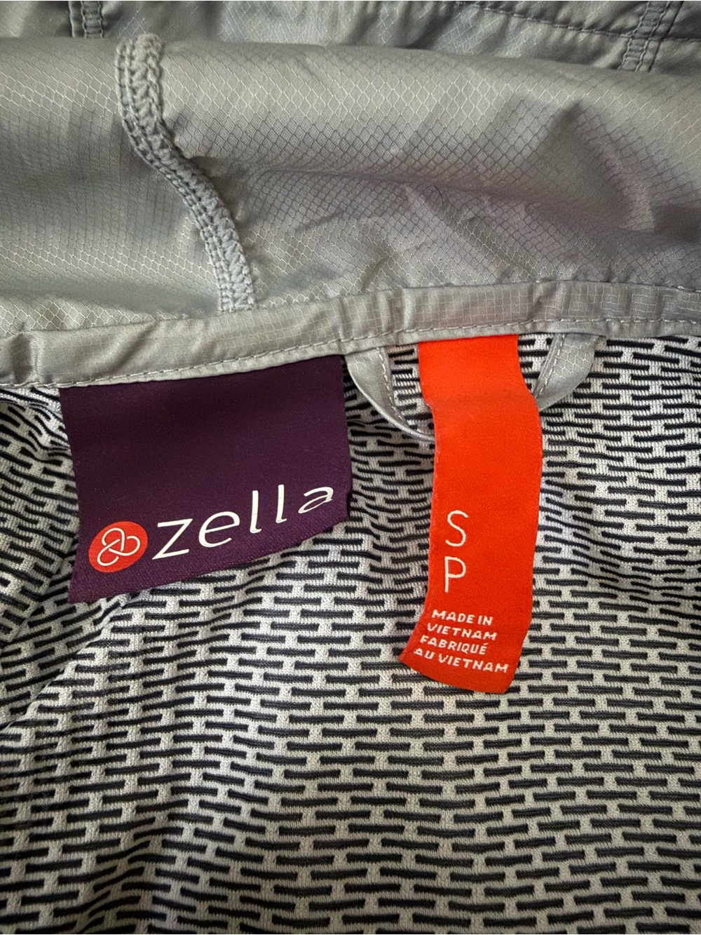 Zella Light Gray Hooded Packable Jacket - Picture 2 of 7